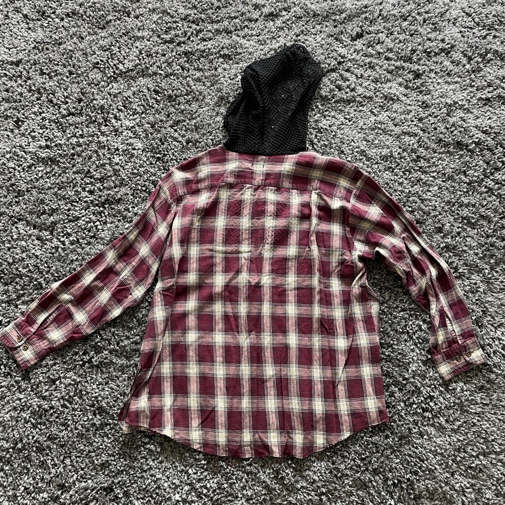 LF Furst of a Kind Plaid Oversized Flannel Hoodie - Picture 2 of 3